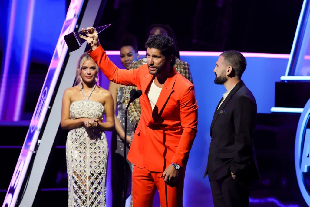 Dan Smyers and Shay Mooney of Dan + Shay receive the favorite country duo or group award.
Ethan Miller, Getty Images