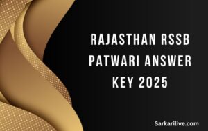 Rajasthan RSSB Patwari Answer Key 2025