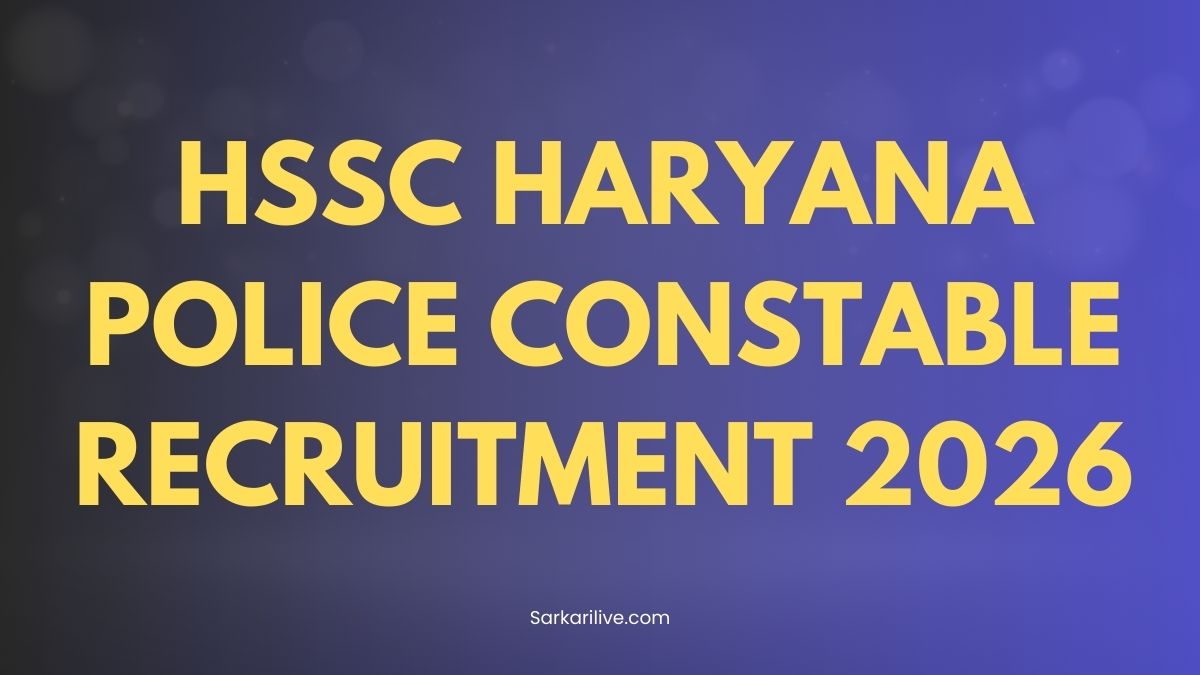 HSSC Haryana Police Constable Recruitment 2026