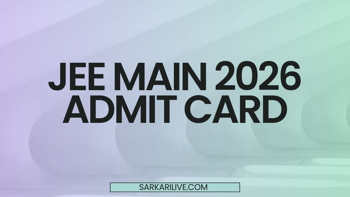 Jee main 2026 admit card