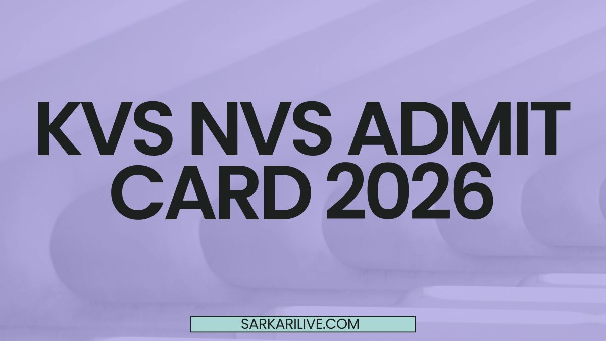 Kvs nvs admit card 2026