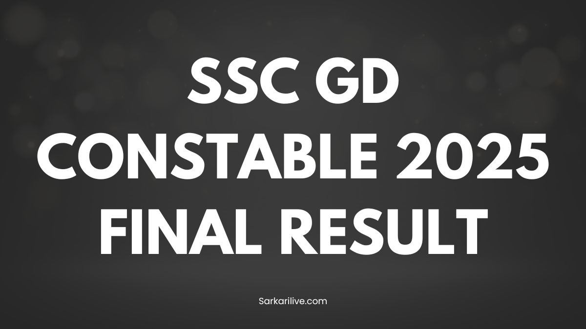 SSC GD Constable 2025 Final Result