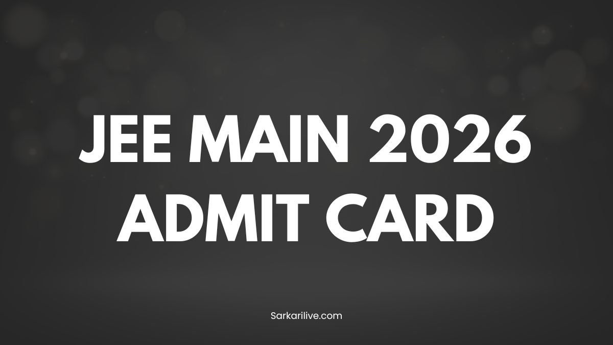 Jee main 2026 admit card