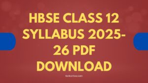 Hbse class 12 syllabus 2025-26 pdf download
