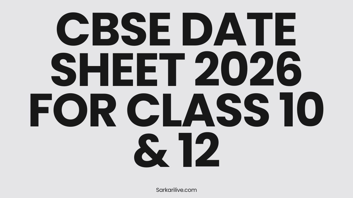 CBSE Date Sheet 2026 for Class 10 & 12