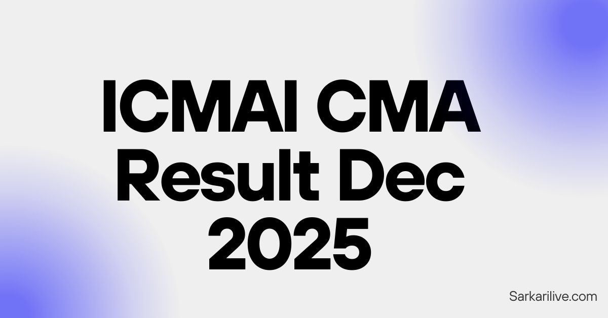 ICMAI CMA Result Dec 2025