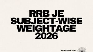 RRB JE Subject-Wise Weightage 2026