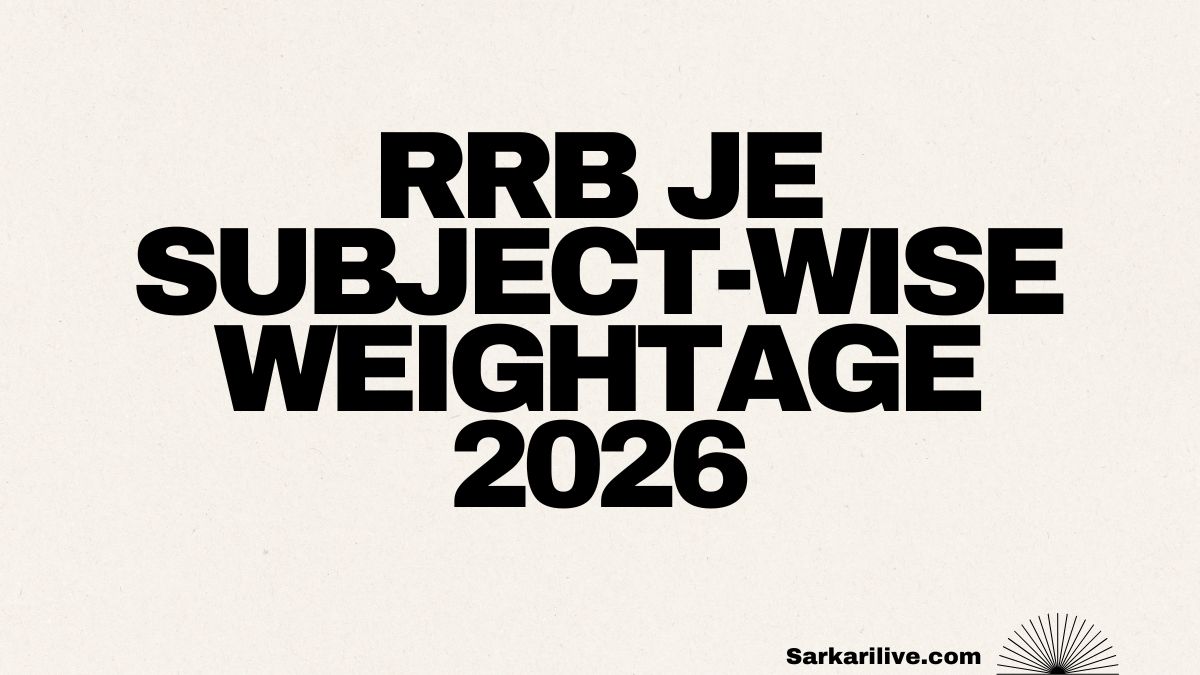 RRB JE Subject-Wise Weightage 2026
